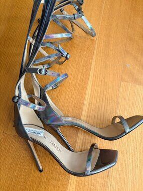 Stuart Weitzman Nudistcurve Gladiator 100 Sandal Heels Excellent Condition
